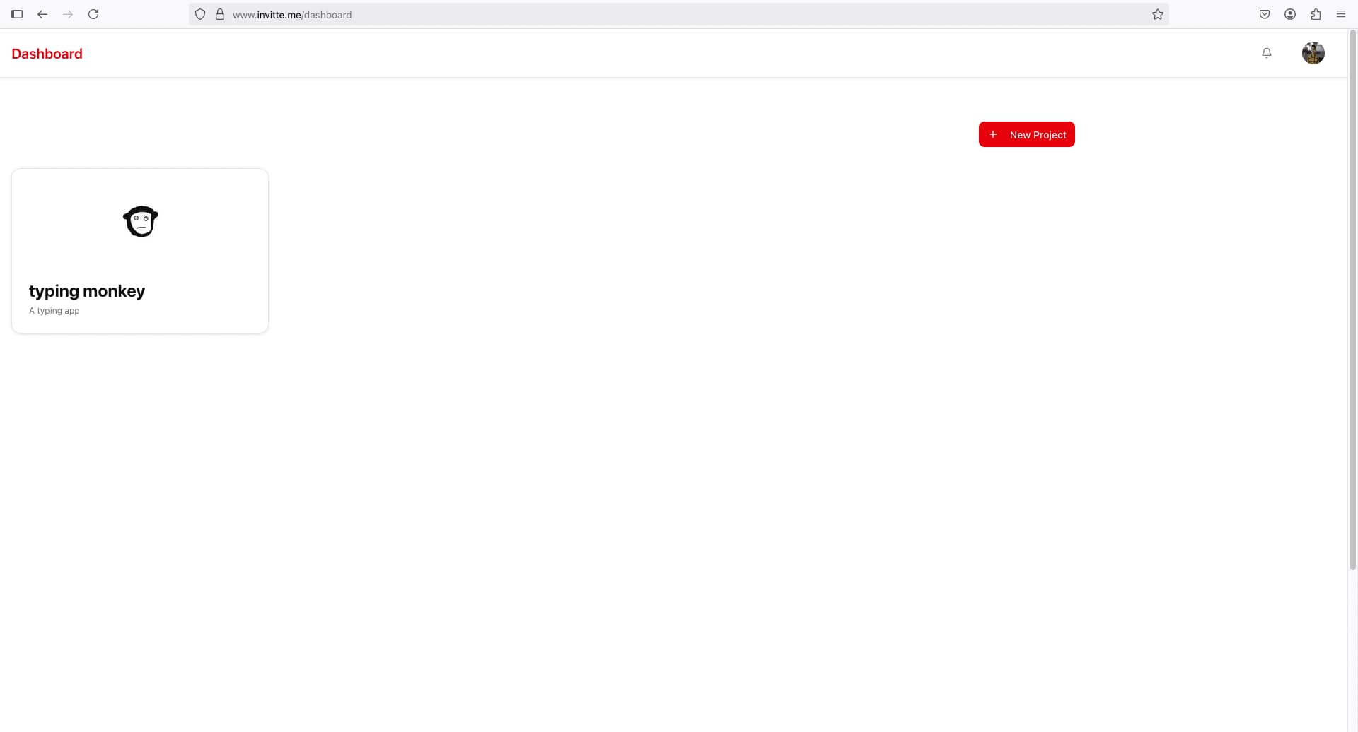 Invitte Me Dashboard
